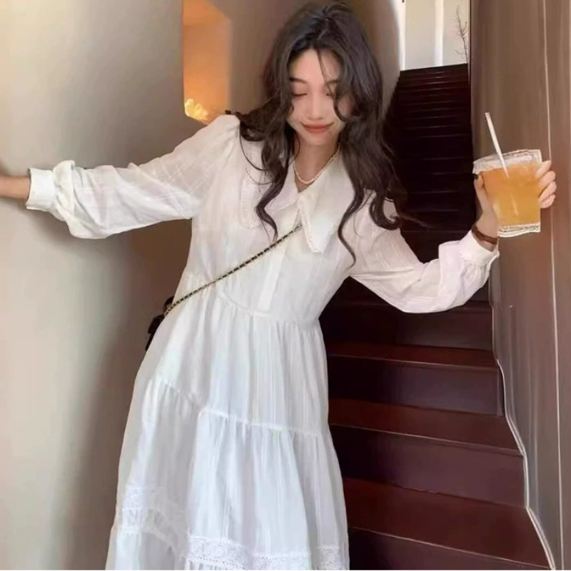 ビッグカラーティアードワンピース