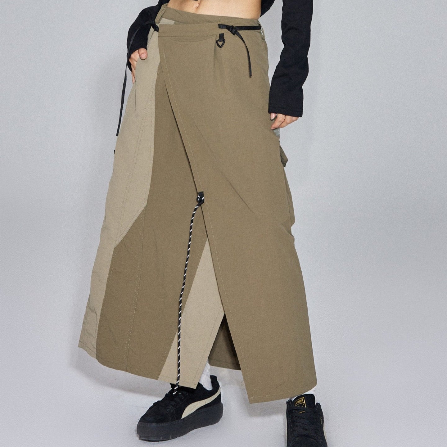 アシンメトリーワークスカート(2colors)