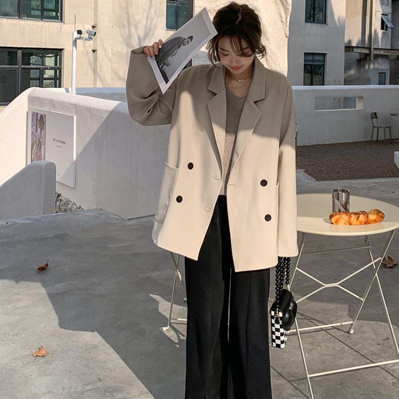 ドロップショルダーダブルジャケット(2colors)