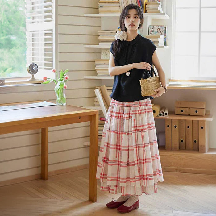 バックボタンフレンチスリーブトップス(セット)