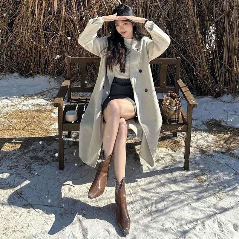 シンプルダブルボタンコート(5colors)