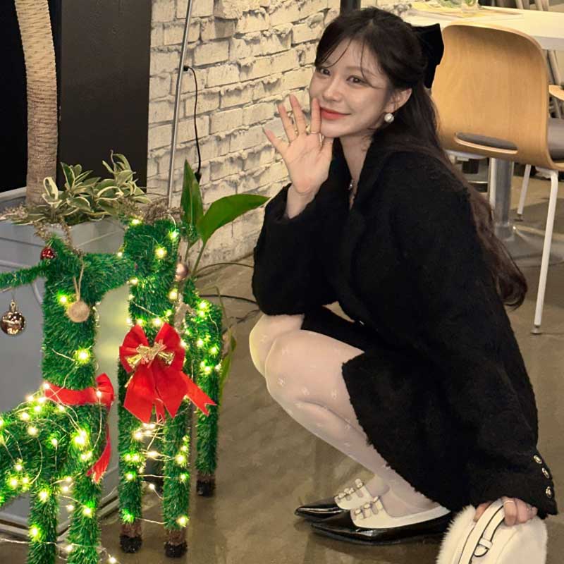 テーラードツイードワンピースコート(2colors)