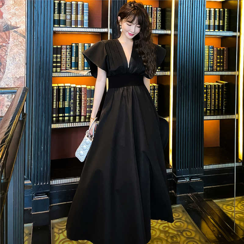 フレアスリーブフロントプリーツマキシワンピース(2colors)