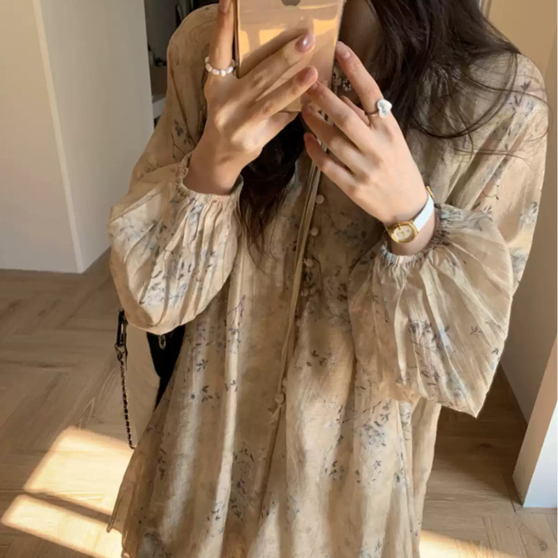 ベルベットベスト×フラワーワンピースコーデセット