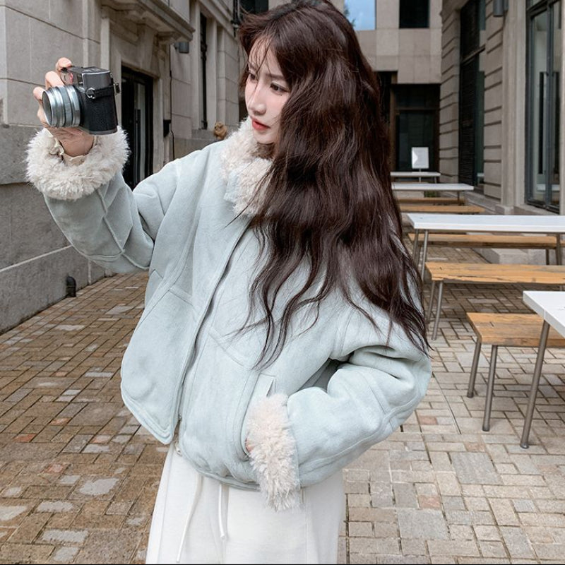 ファーライナー付きスエードタッチブルゾン(3colors)