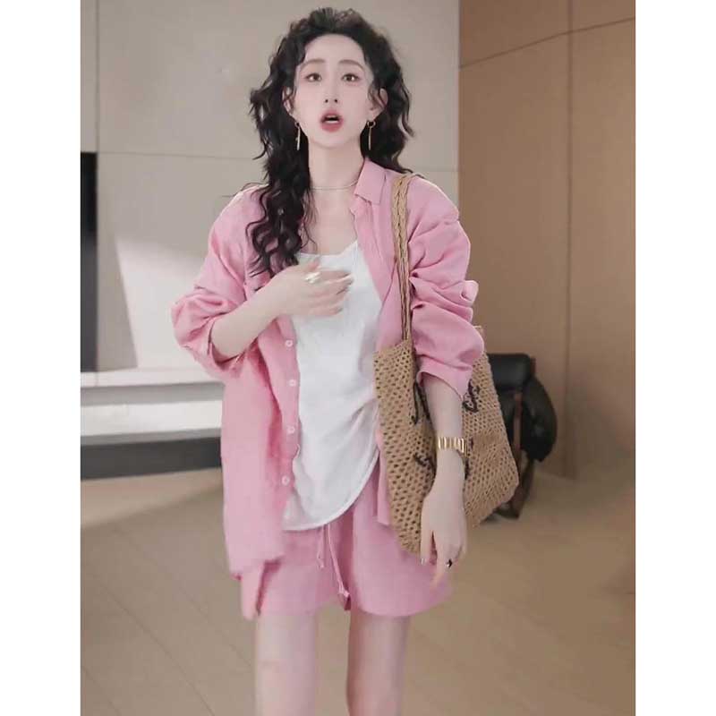 オーバーサイズシャツセットアップ(3colors)