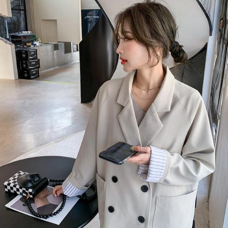 ドロップショルダーダブルジャケット(2colors)