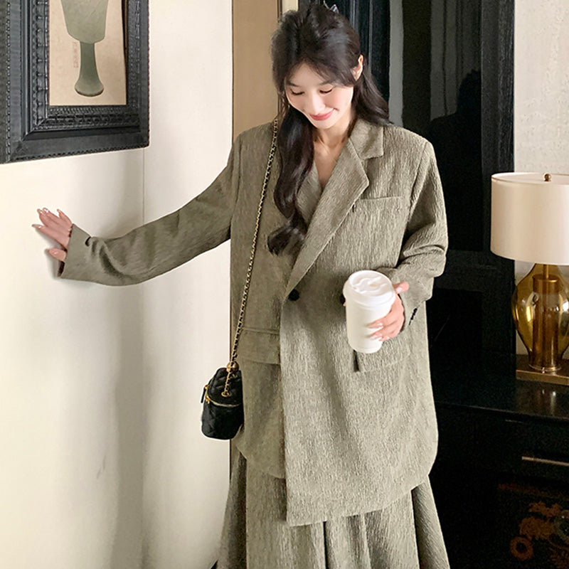 オーバーサイズジャケット×キャミワンピースセット