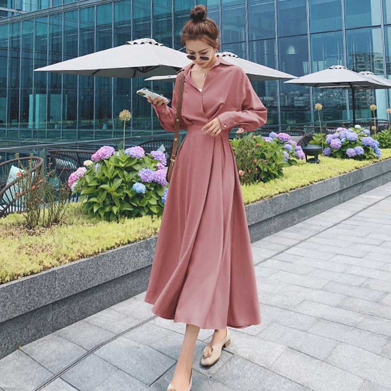 ウエストシェイプフレアワンピース(2colors)