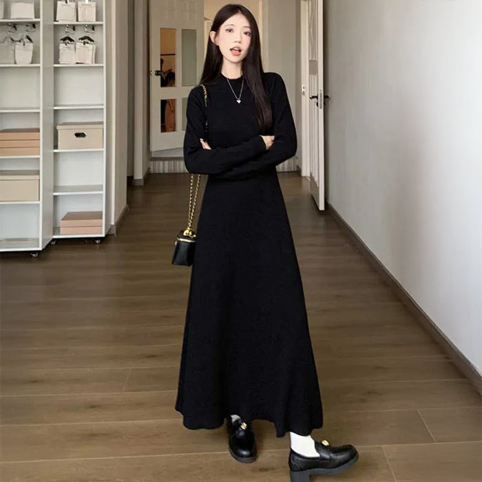 ハイネックフレアニットワンピース(2colors)