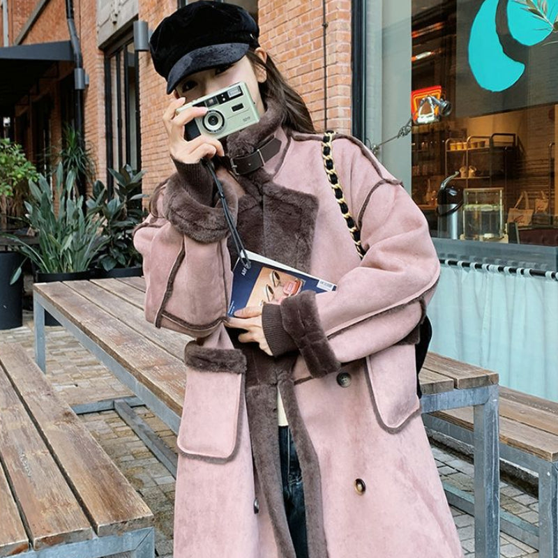 裏起毛ムートンロングコート(2colors)