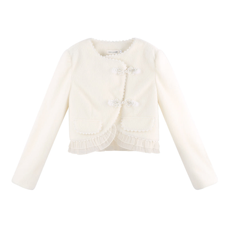 【即納】フリルドッキングファージャケット