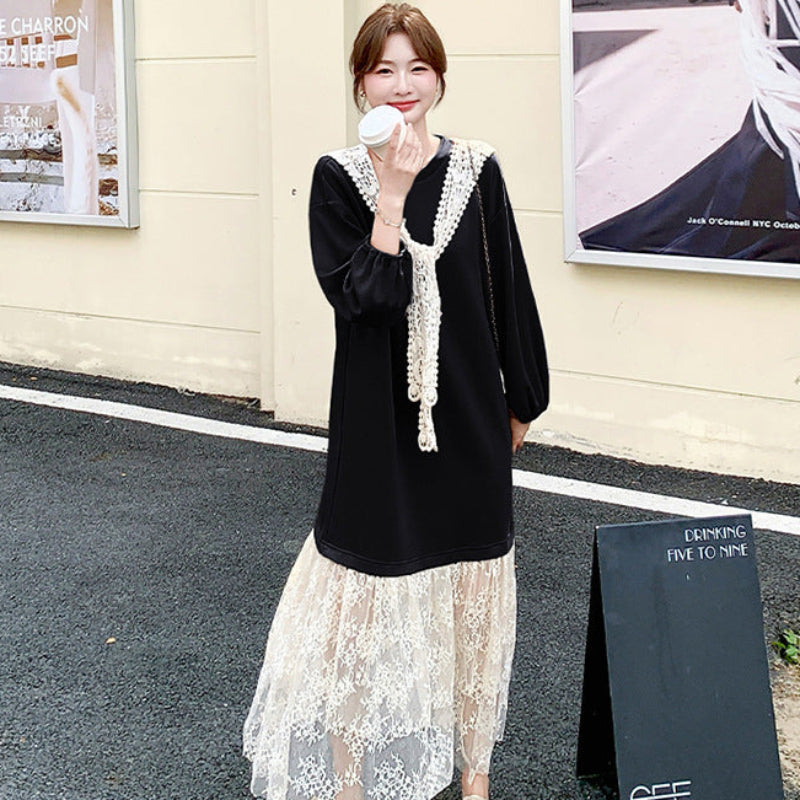 レース切り替えデザインワンピース(2colors)