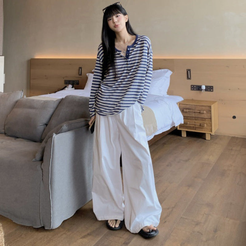 ストライプヘンリーロングTシャツ