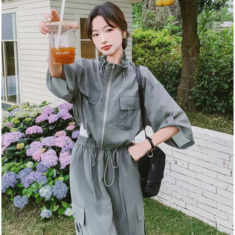 ワークスタイルトップス×スカートセット