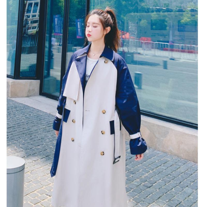 バイカラーミディアム丈トレンチコート