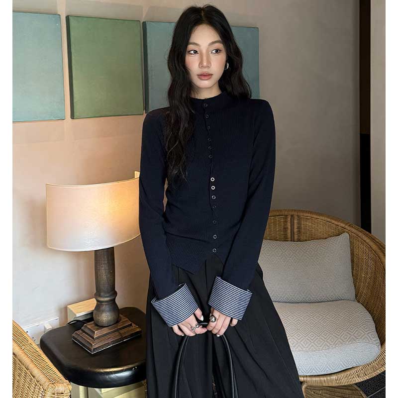 アクセントボタンカーディガン(4colors)