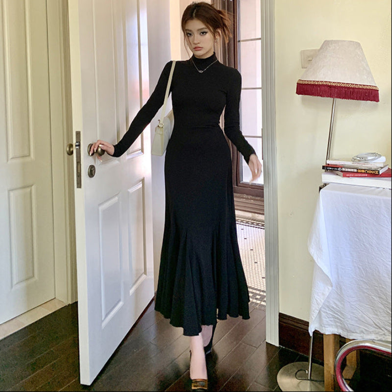 ハイネックマーメイドニットワンピース
