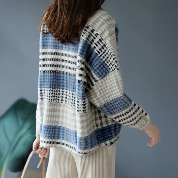 チェックパネル襟付きジャケット