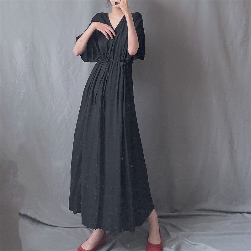 半袖ドローストリングワンピース(2colors)