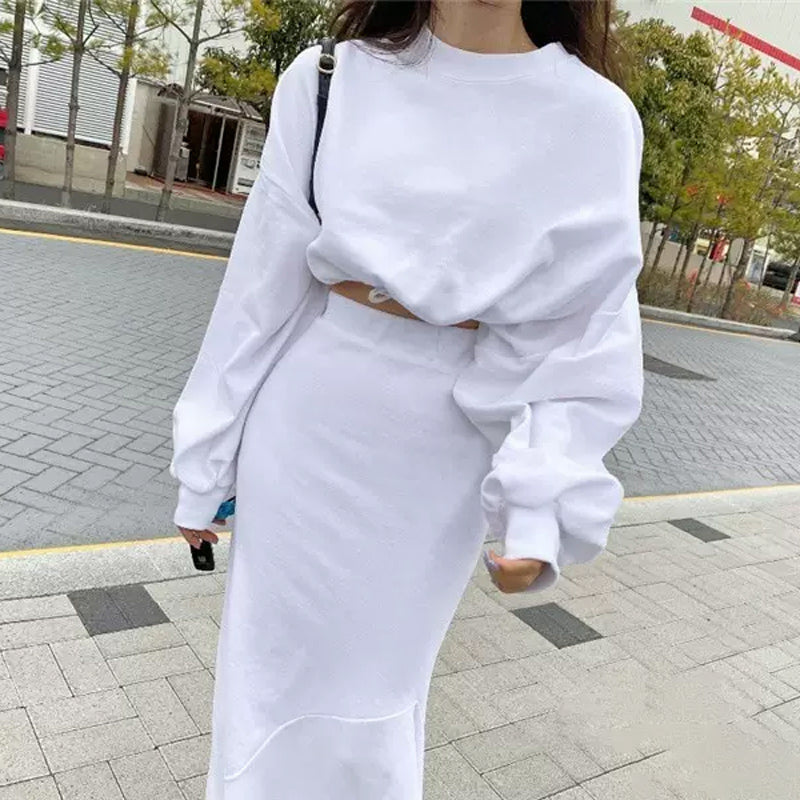 ショート丈ドルマントップ×ロングマーメイドスカート(2colors)