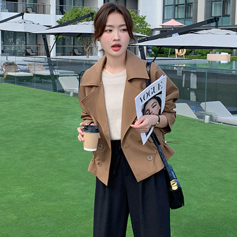 ドローストリングショート丈トレンチ