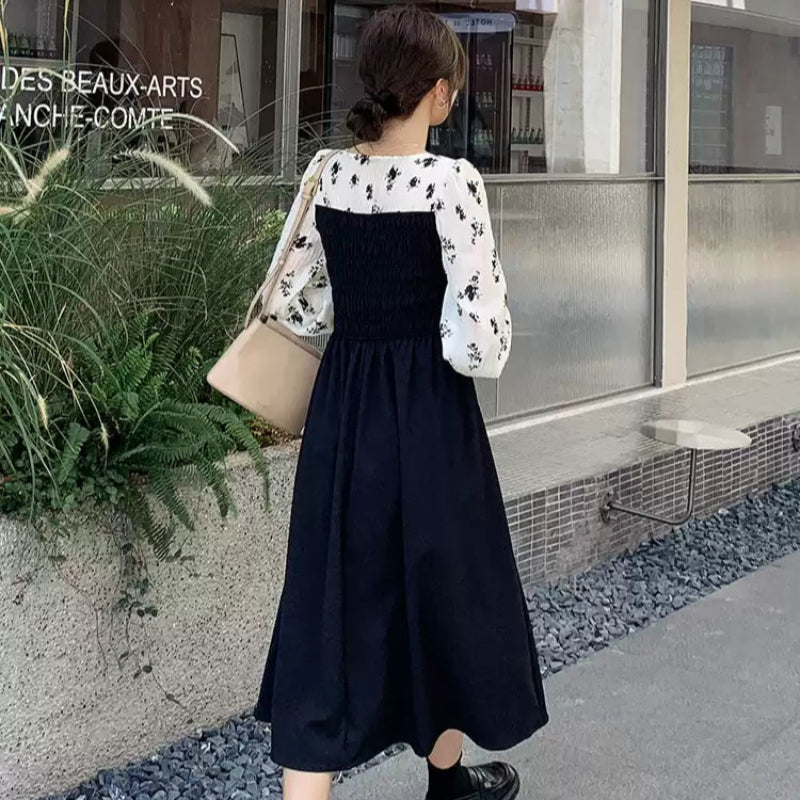 【即納】シアースリーブレトロワンピース