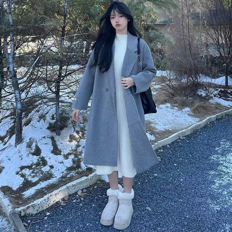 シンプルダブルボタンコート(5colors)