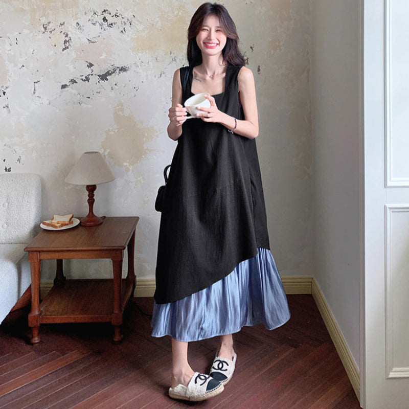 ノースリーブレイヤードワンピース(2colors)