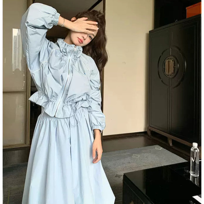 ドロストジャケット×バルーンスカートセットアップ