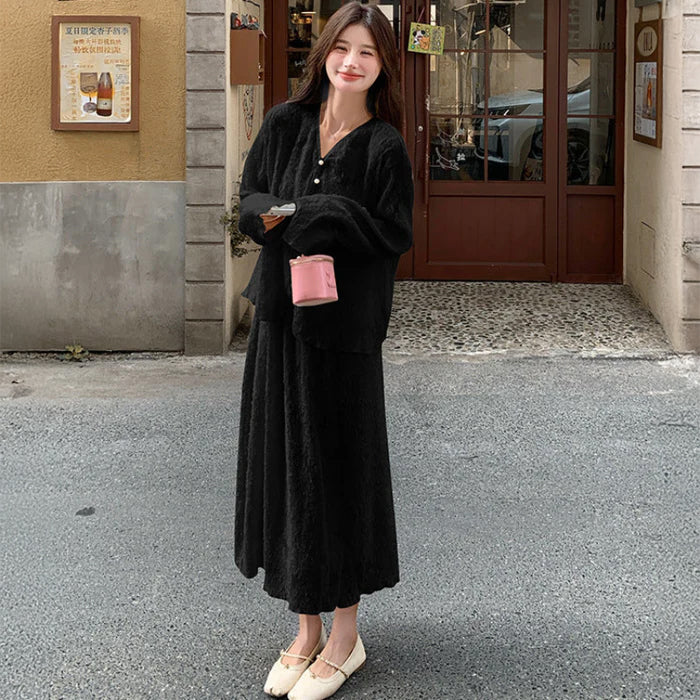 シフォンブラウス×スカートスーツ (2colors)