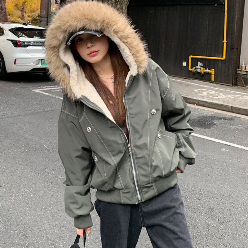 裏ボア付きフードファーブルゾン(2colors)