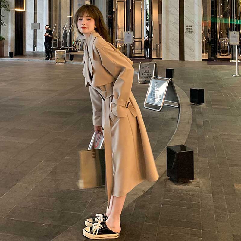 ダブルブレストロングトレンチコート(2colors)