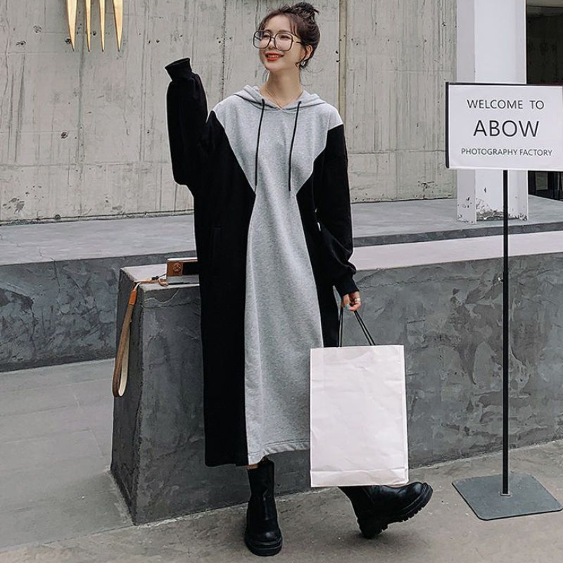 バイカラーパーカーワンピース