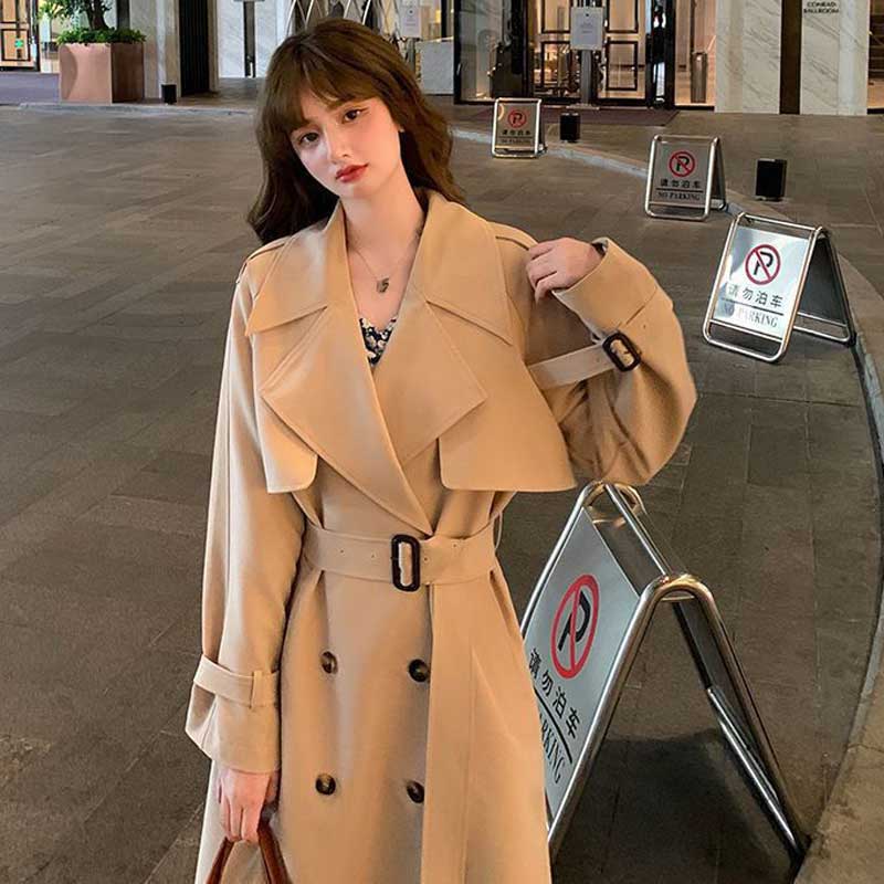 ダブルブレストロングトレンチコート(2colors)