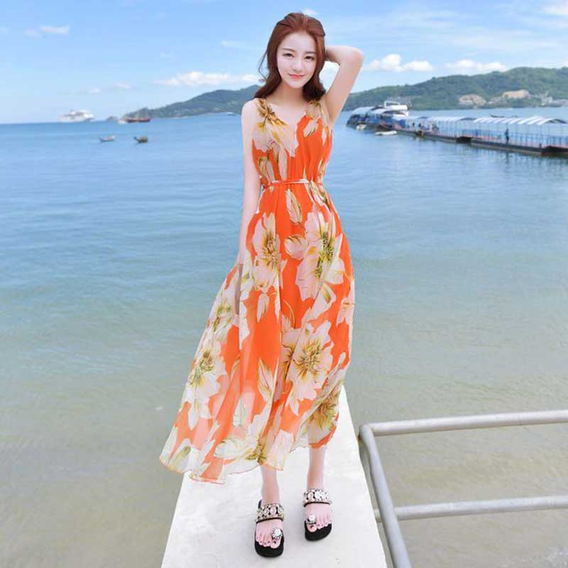 フローラルシフォンワンピース