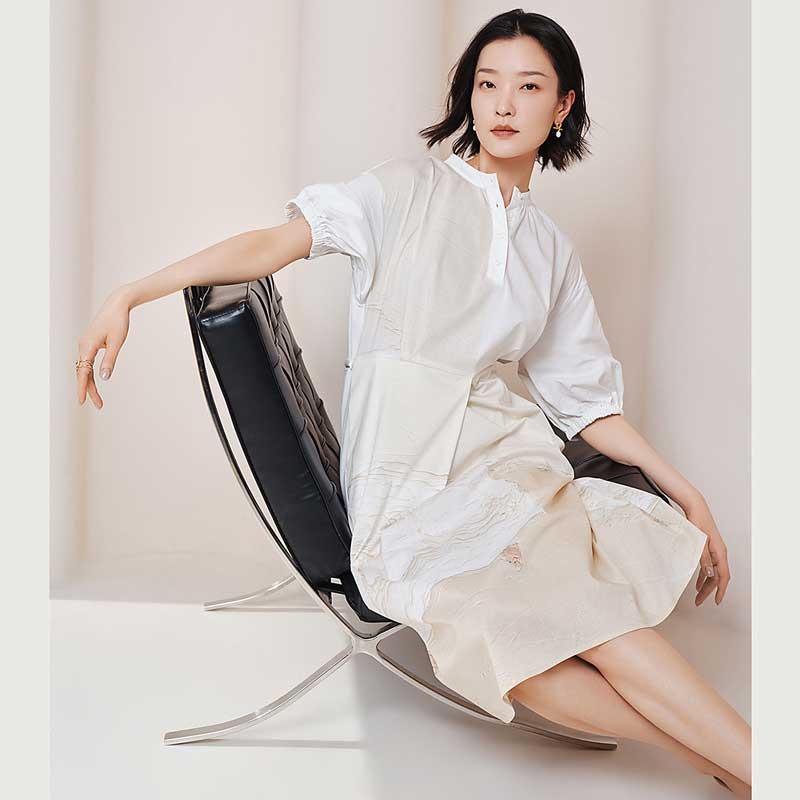 レイヤード風スカートワンピース