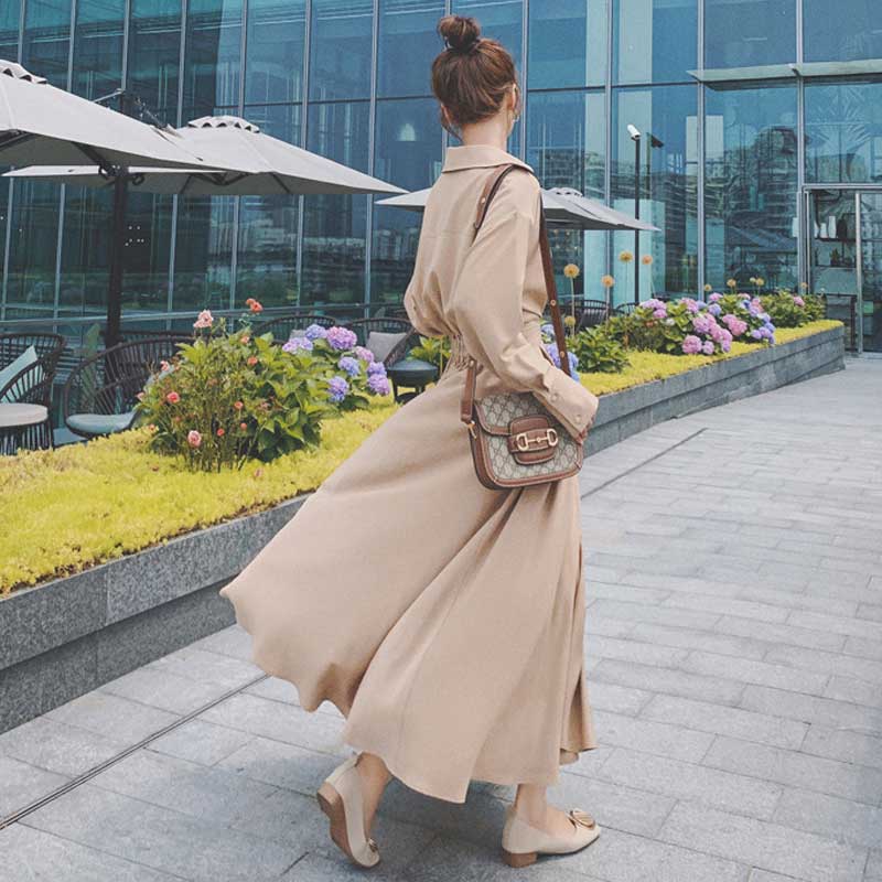 ウエストシェイプフレアワンピース(2colors)