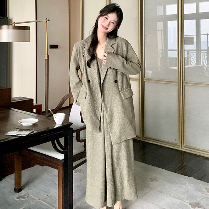 オーバーサイズジャケット×キャミワンピースセット