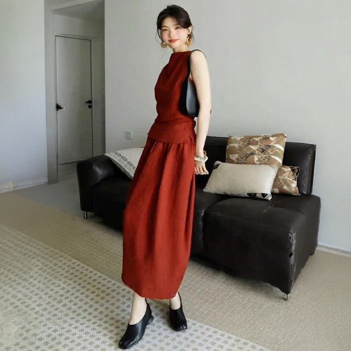 バックオープントップス×バルーンスカート