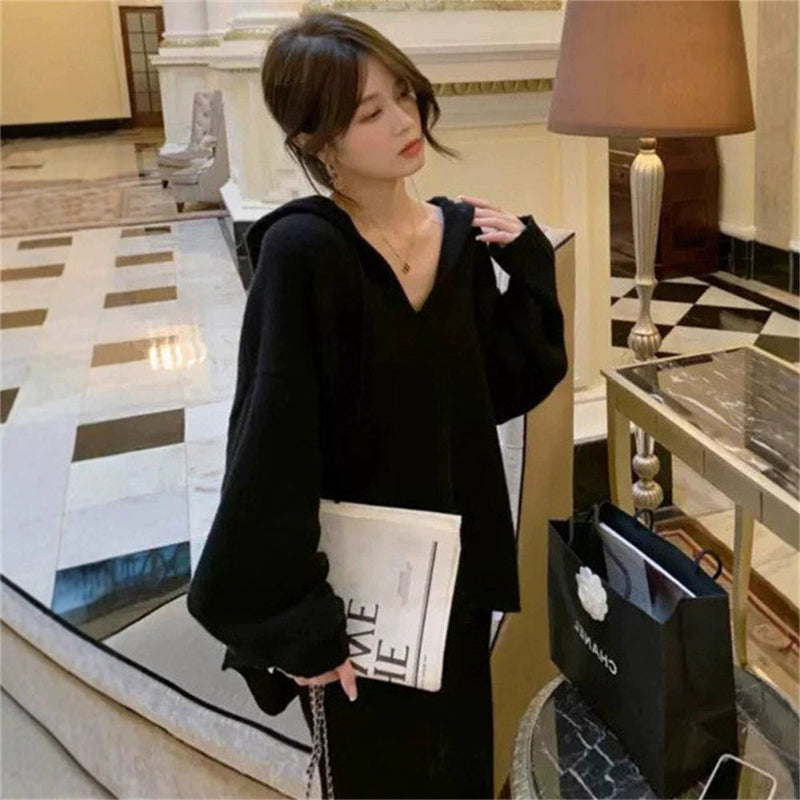 ニットパーカー×スカート(3colors)