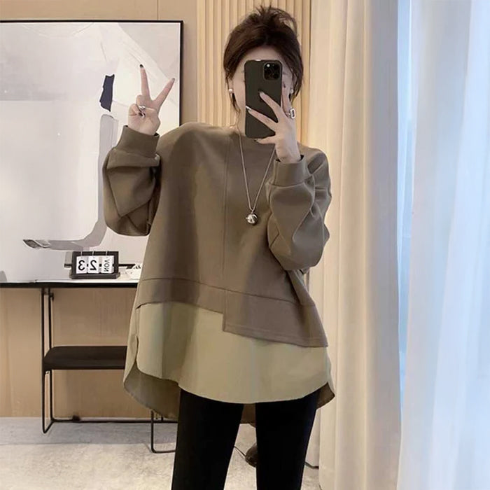 レイヤード風バイカラープルオーバー(2colors)