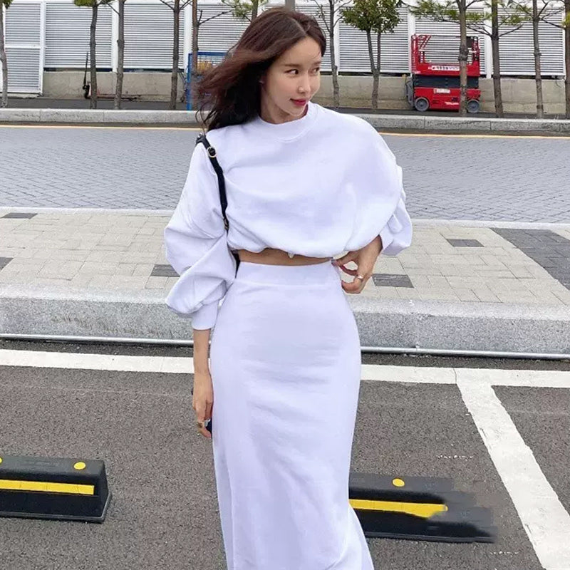 ショート丈ドルマントップ×ロングマーメイドスカート(2colors)