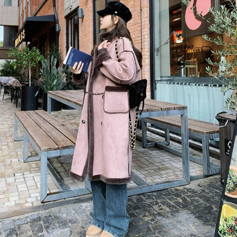 裏起毛ムートンロングコート(2colors)