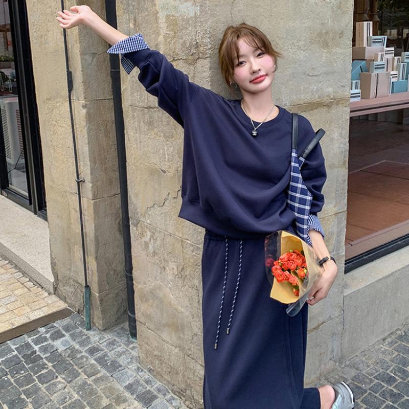 チェックカフストレーナー×スカートセット