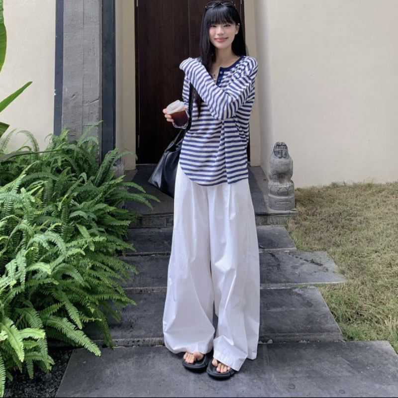 ストライプヘンリーロングTシャツ