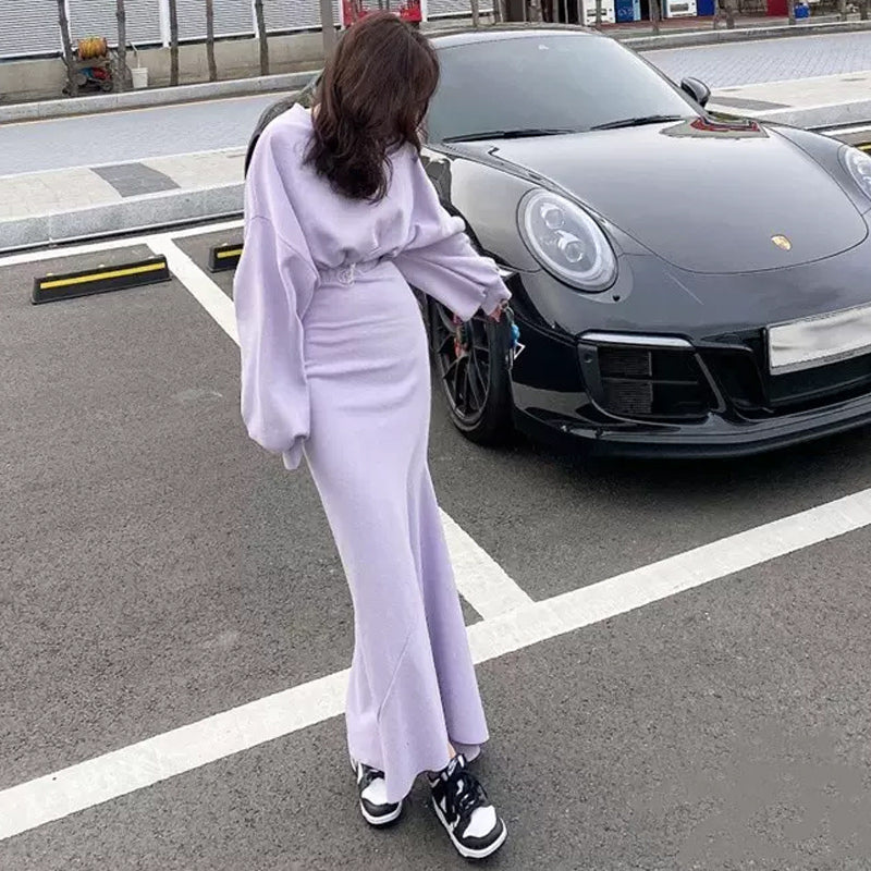 ショート丈ドルマントップ×ロングマーメイドスカート(2colors)