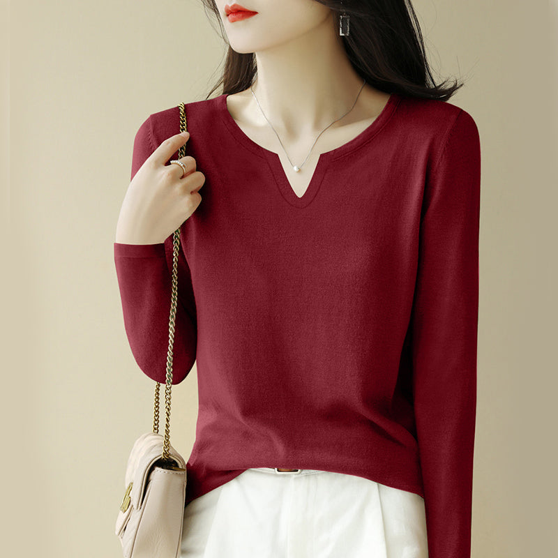 Vネック長袖トップス5colors