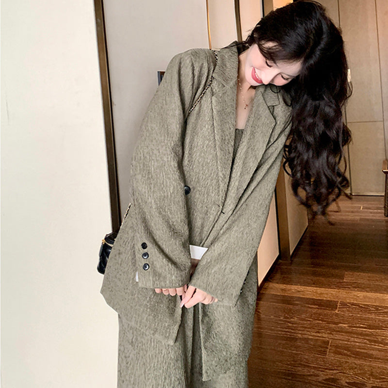 オーバーサイズジャケット×キャミワンピースセット