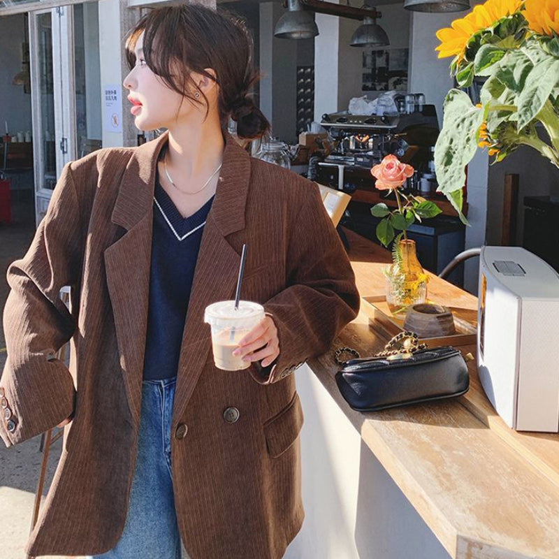 コーデュロイブラウンジャケット